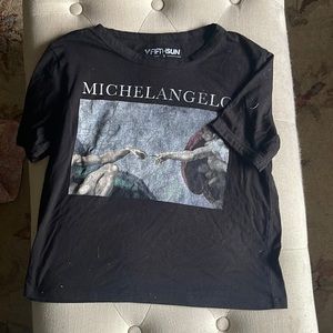 Painting Black Crop T shirt